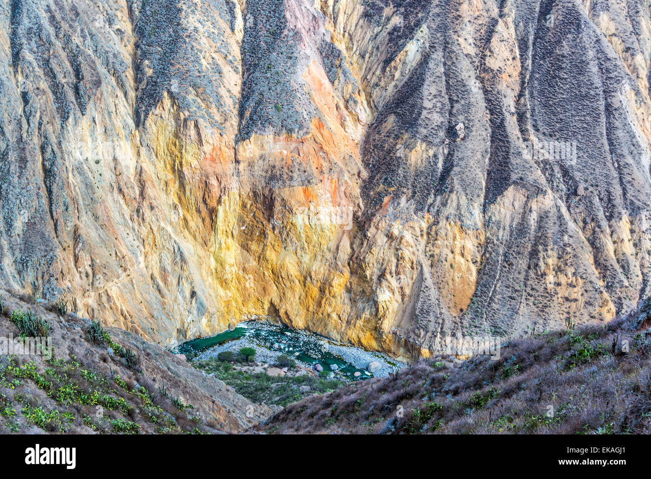 Ansicht von Farben innerhalb des Colca Canyon in Peru Stockfoto