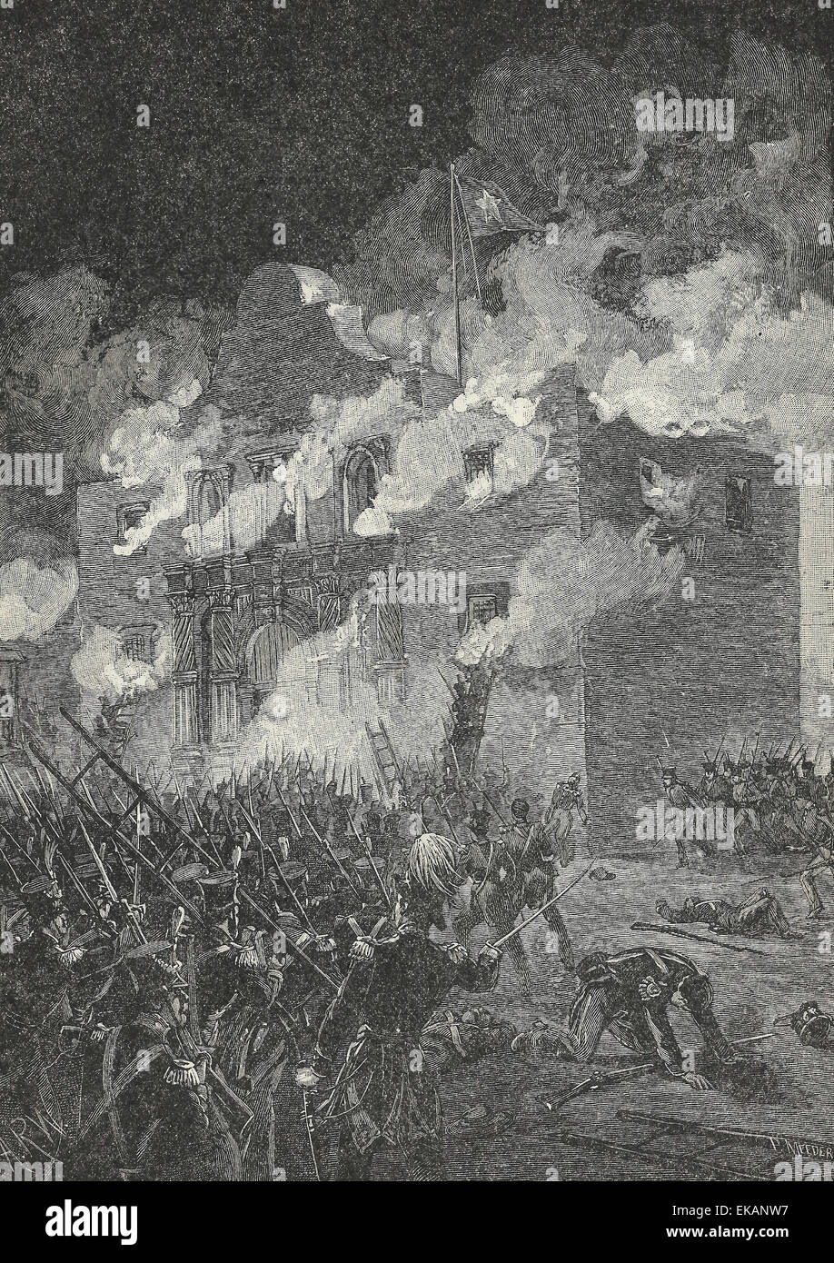 Der Fall von Alamo, März 1836 Stockfoto