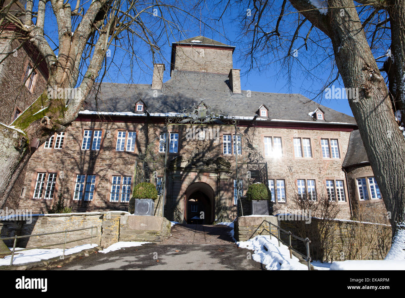 Burg Schnellenberg Schloß, Hansestadt Attendorn, Sauerland Region, North Rhine-Westphalia, Deutschland, Europa Stockfoto