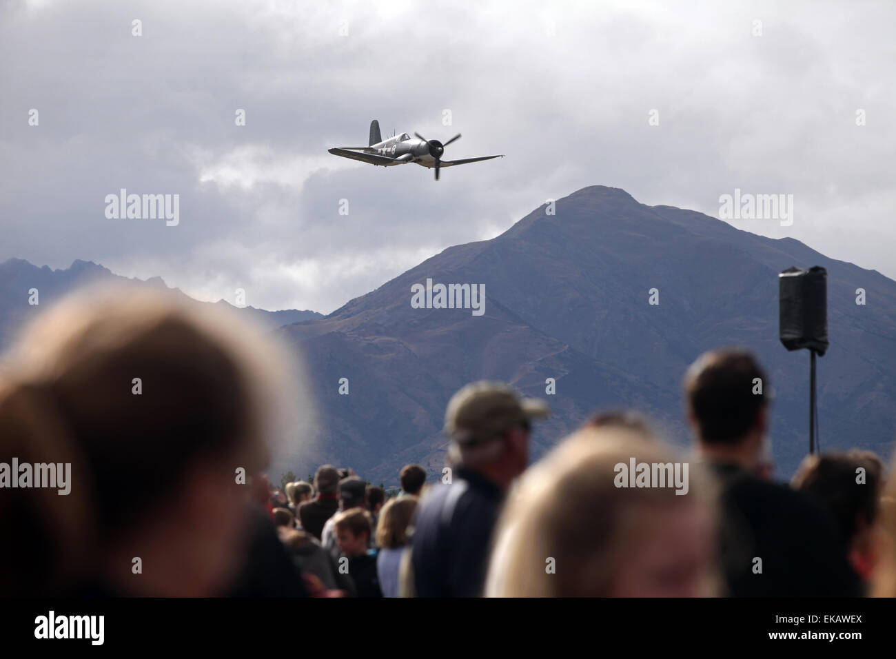 Aktion von Warbirds über Wanaka, 2014, Neuseeland Stockfoto