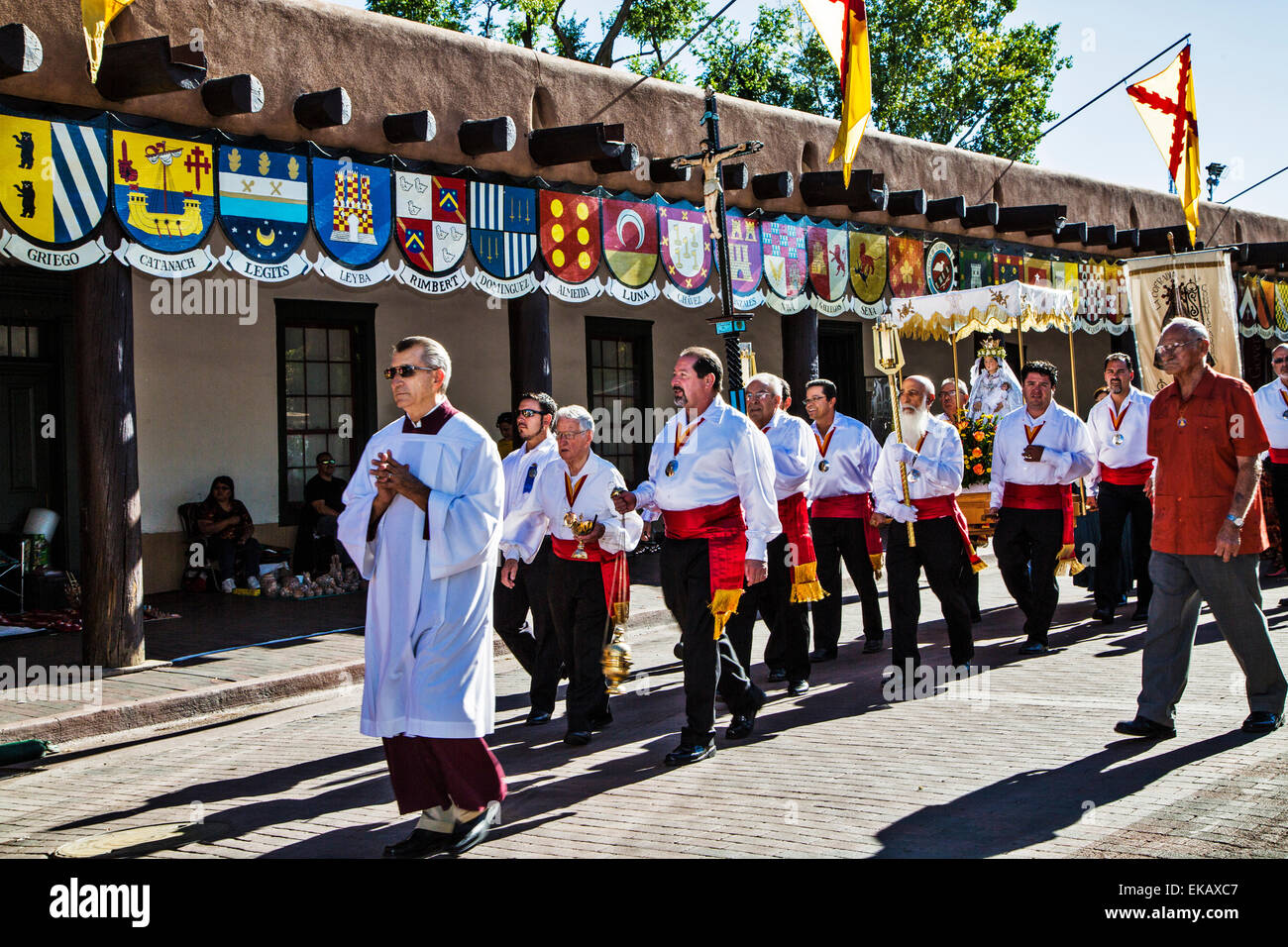 Statt jede feiert September, die jährliche Santa Fe Fiesta den Frieden zwischen den spanischen und den Ureinwohnern Amerikas nach der Rückkehr Stockfoto