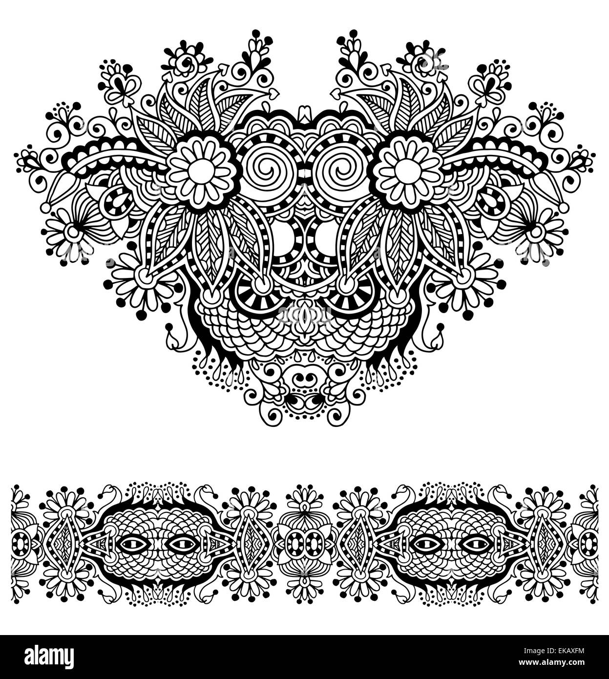 Ausschnitt-verzierten paisley Blumenstickerei-Mode-design Stockfoto