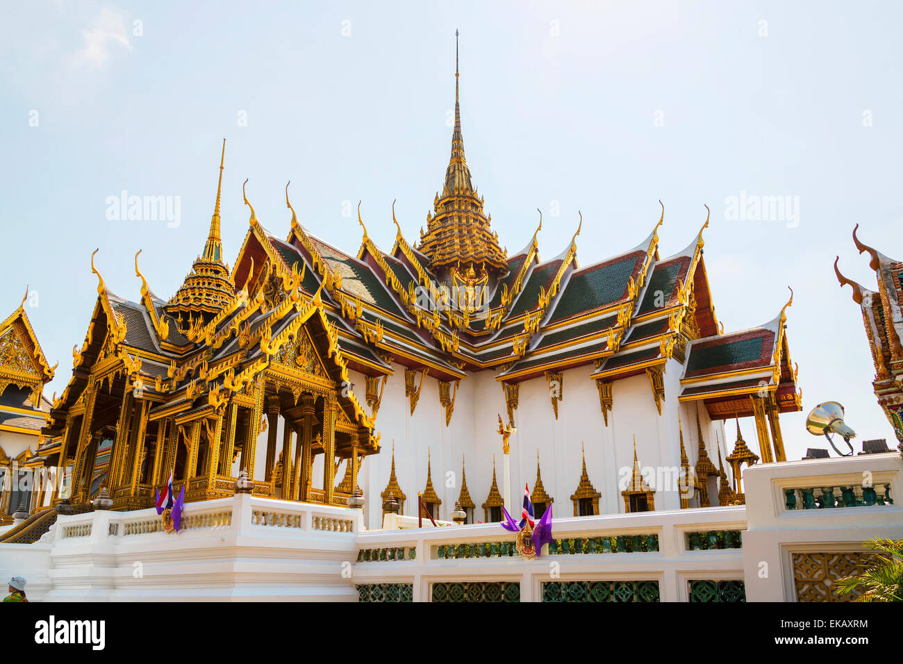 Goldene Stupa, Königspalast. Der Grand Palace, Bangkok, Thailand. Stockfoto