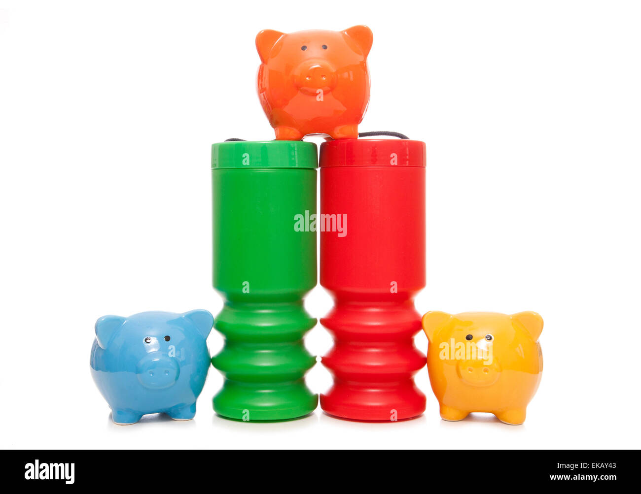 Nächstenliebe Sparschweine Ausschnitt verleihen Stockfoto