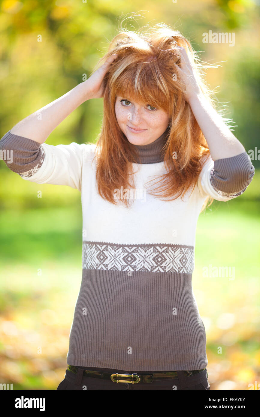 Porträt einer Frau schöne junge rothaarige teenager Stockfoto