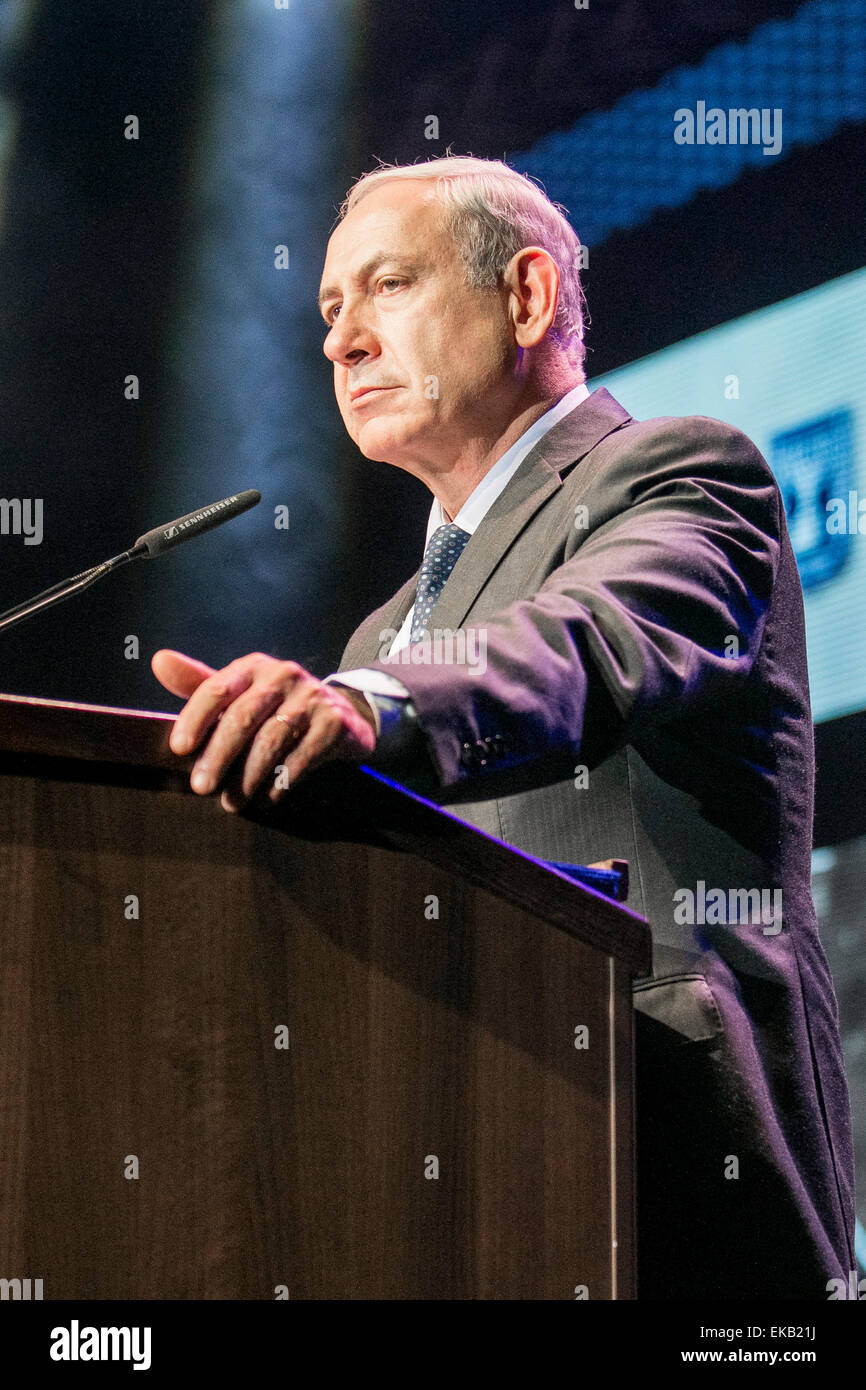 Der israelische Ministerpräsident Benjamin (Binyamin) Bibi Netanjahu Stockfoto