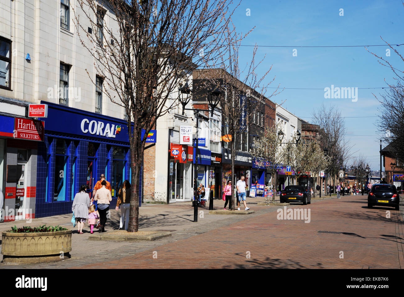 Rotherham Yorkshire UK-Geschäfte in der Fußgängerzone im Stadtzentrum Stockfoto