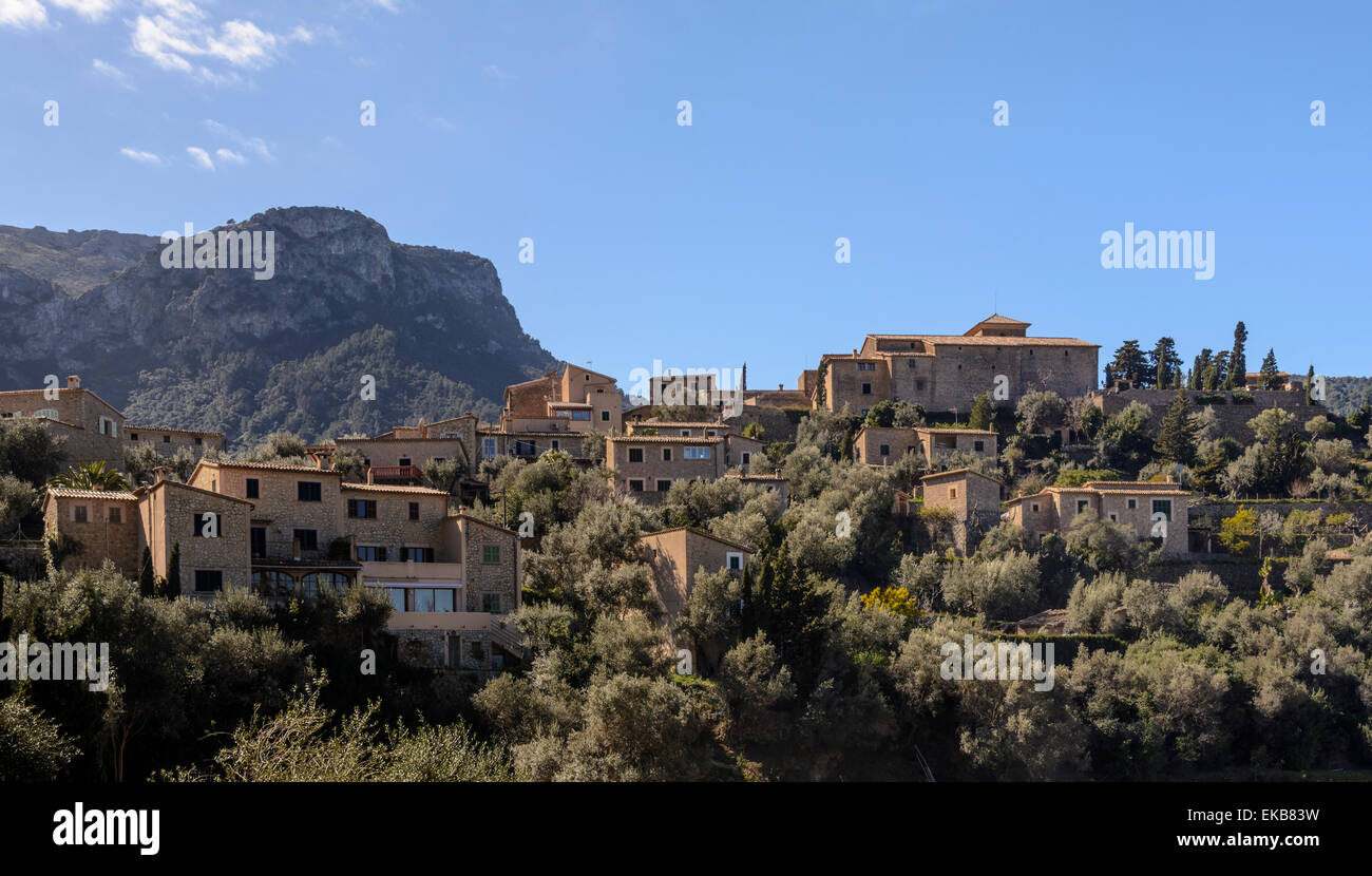 Ansicht von Deia, Mallorca, Balearen, Spanien Stockfoto