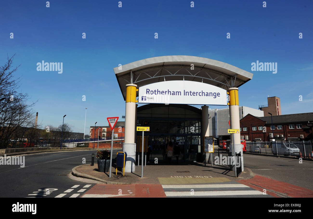 Rotherham Yorkshire UK - Rotherham Interchange Busbahnhof Stockfoto