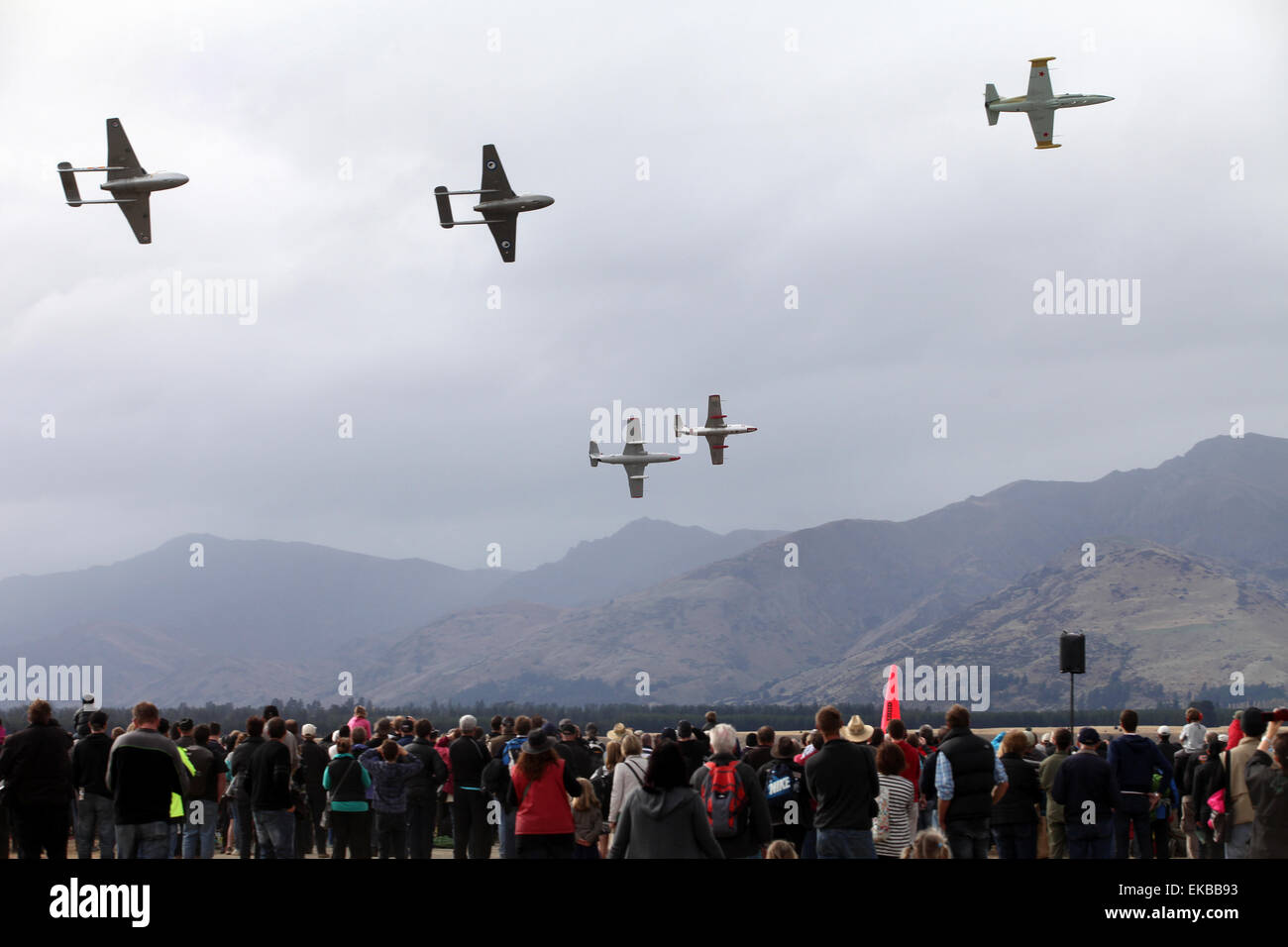 Aktion von Warbirds über Wanaka, 2014, Neuseeland Stockfoto