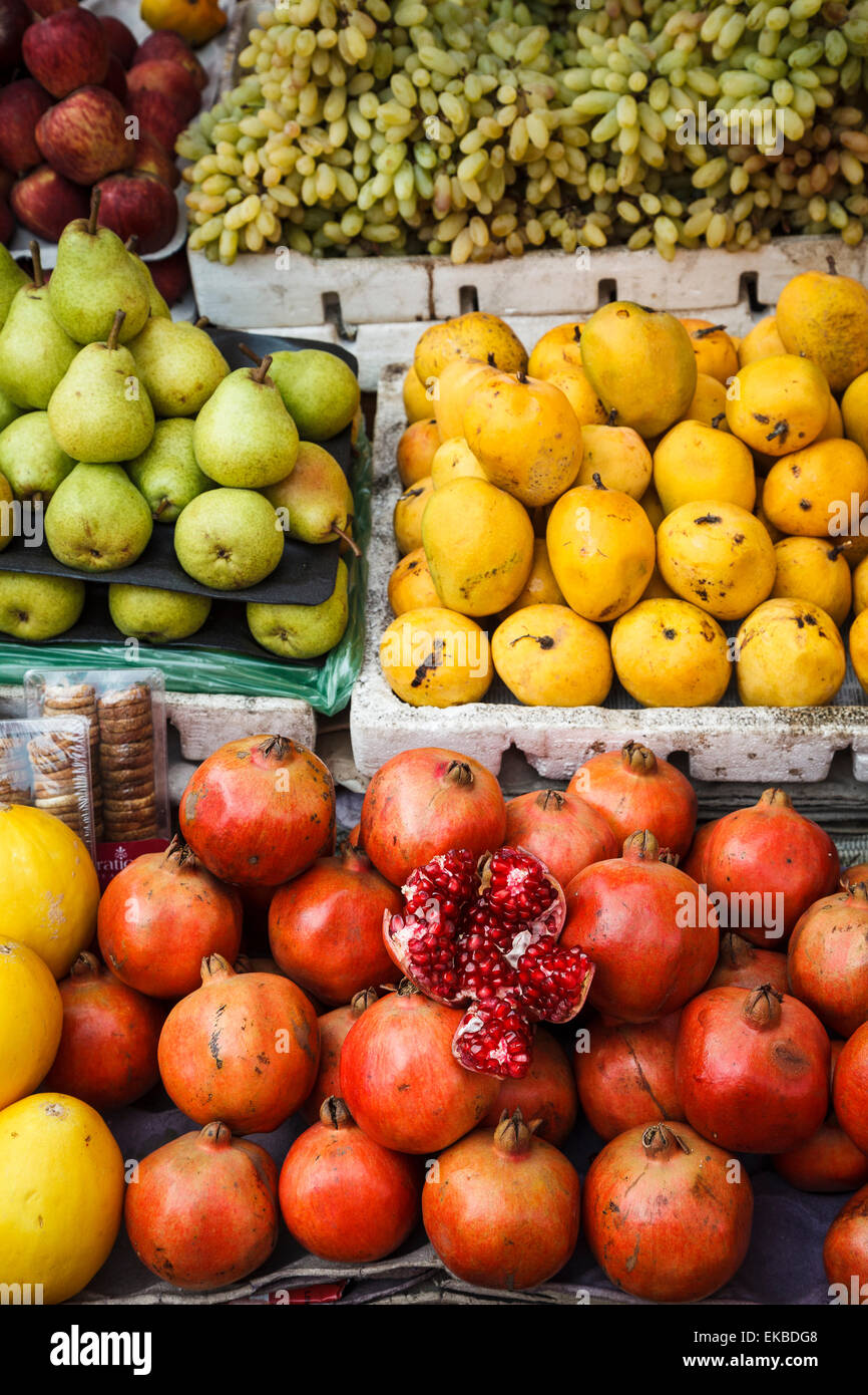 Detail der Früchte in Mapusa Markt, Goa, Indien, Asien Stockfoto