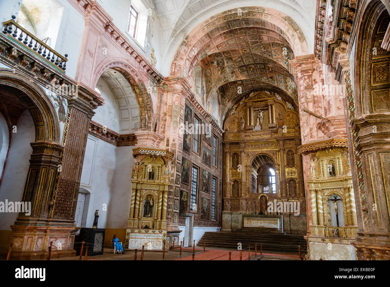 St. Franziskus von Assisi Kirche, UNESCO-Weltkulturerbe, Old Goa, Goa, Indien, Asien Stockfoto