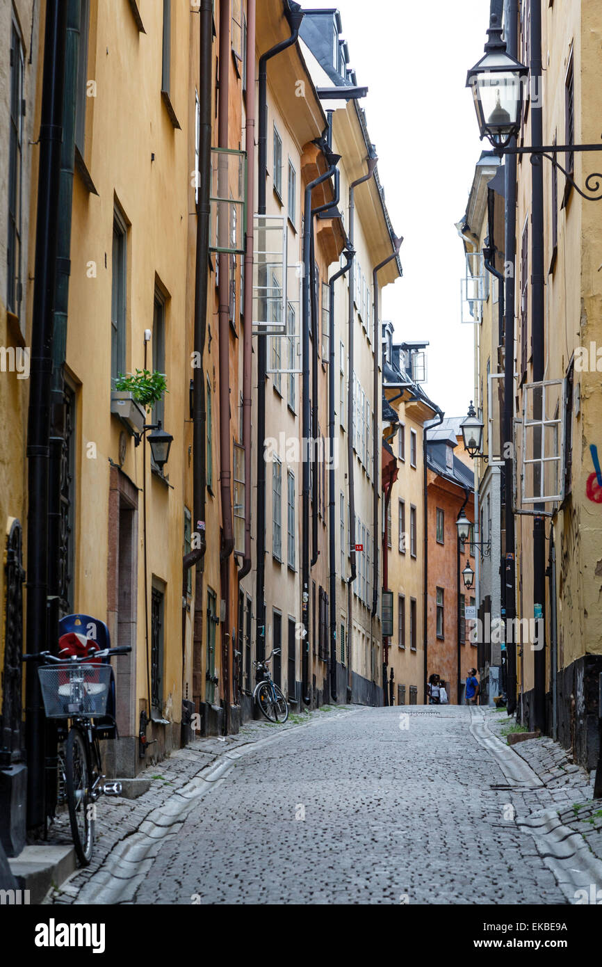 Straßenszene in Gamla Stan, Stockholm, Schweden, Skandinavien, Europa Stockfoto