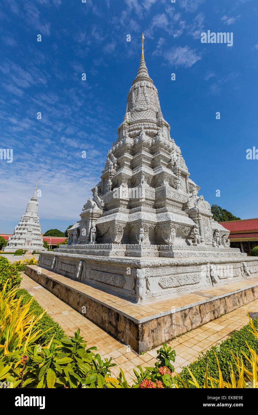 Stupa im königlichen Palast in der Hauptstadt Phnom Penh, Kambodscha, Indochina, Südostasien, Asien Stockfoto