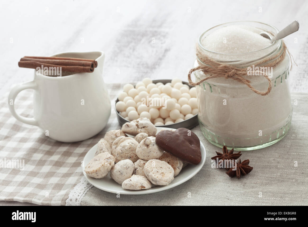 Kaffee und Süßigkeiten Stockfoto