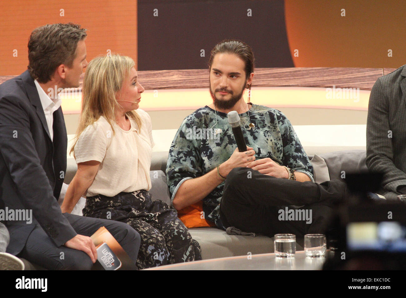 Deutschen ZDF-TV-show "Wetten, dass...." Messehalle 1 auf der Messe Erfurt Featuring: Markus Lanz, Chris Tine Urspruch, Tokio Hotel wo: Erfurt, Deutschland: 5. Oktober 2014 Stockfoto