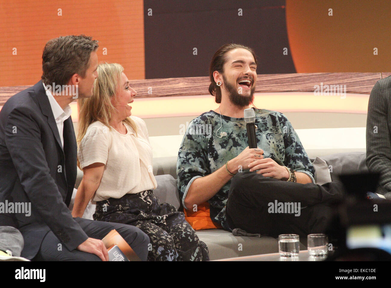 Deutschen ZDF-TV-show "Wetten, dass...." Messehalle 1 auf der Messe Erfurt Featuring: Markus Lanz, Chris Tine Urspruch, Tokio Hotel wo: Erfurt, Deutschland: 5. Oktober 2014 Stockfoto