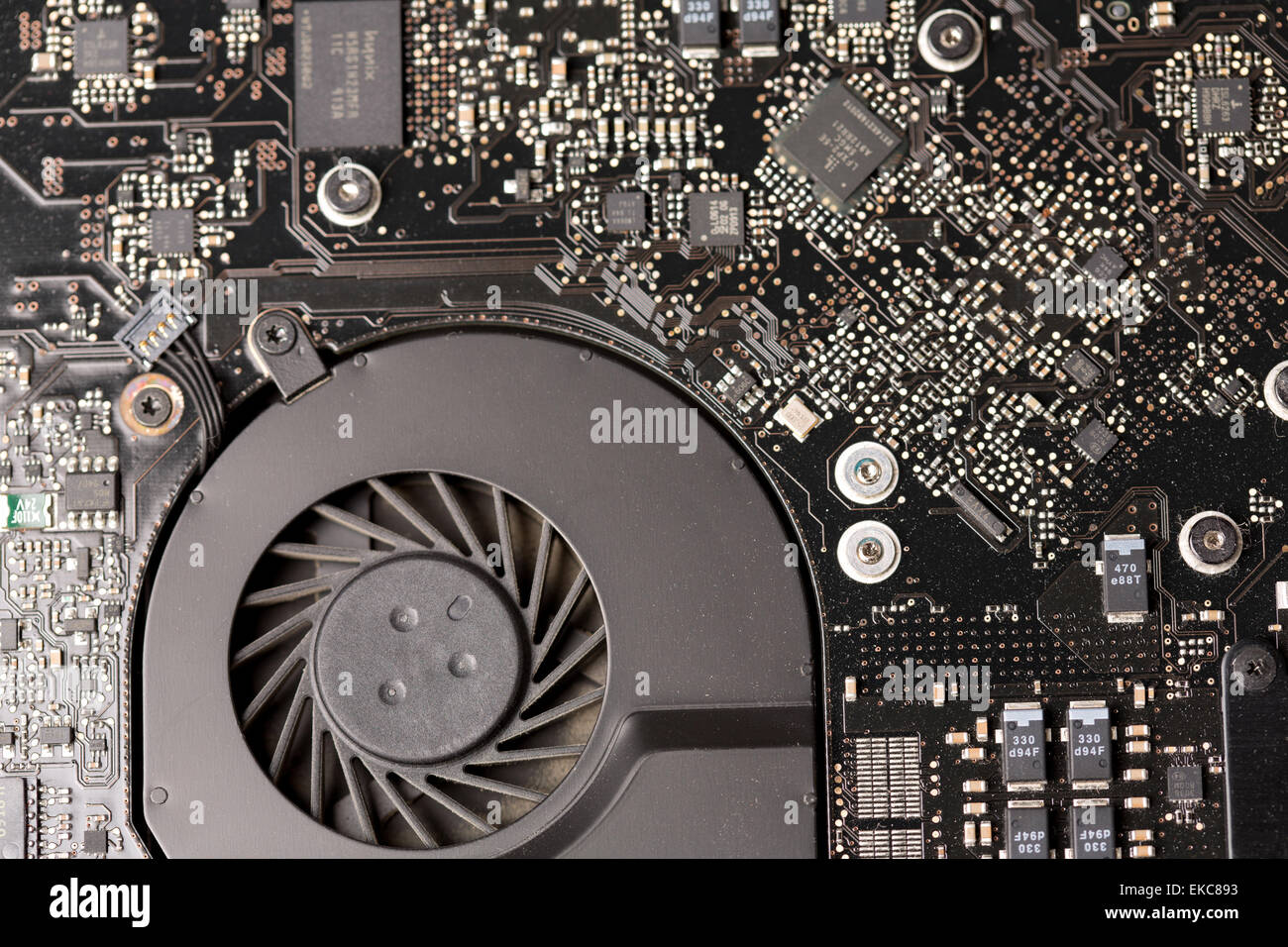 Kühlsystem einer Leiterplatte Stockfoto