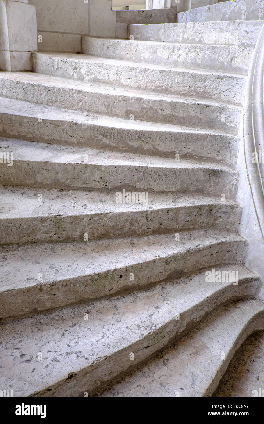 Treppe Chateau de Chambord, Loiretal, Frankreich Stockfoto