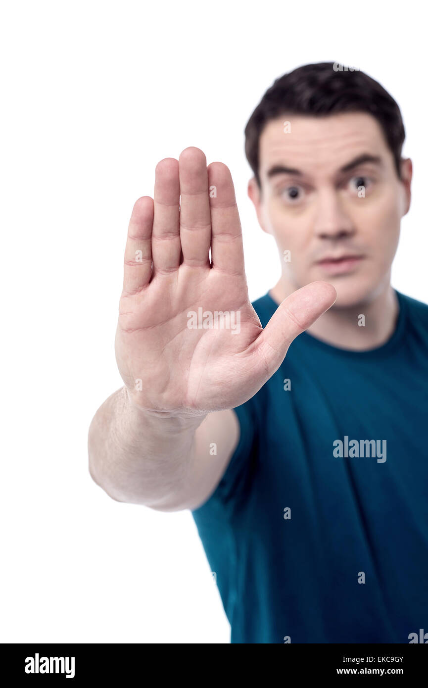 Stoppen Sie Hey, bitte dort. Stockfoto