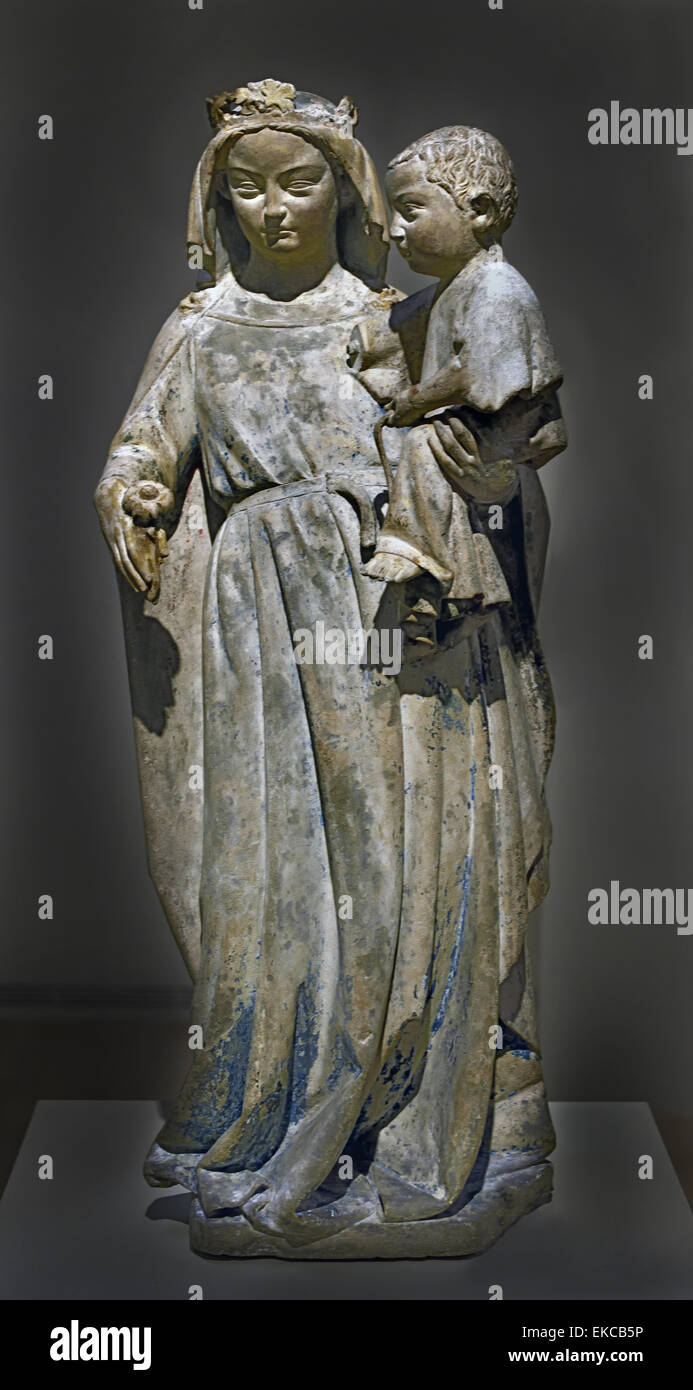 Mutter von Gott 1310 Lothringen Deutsch Deutschland (Kalkstein) Stockfoto