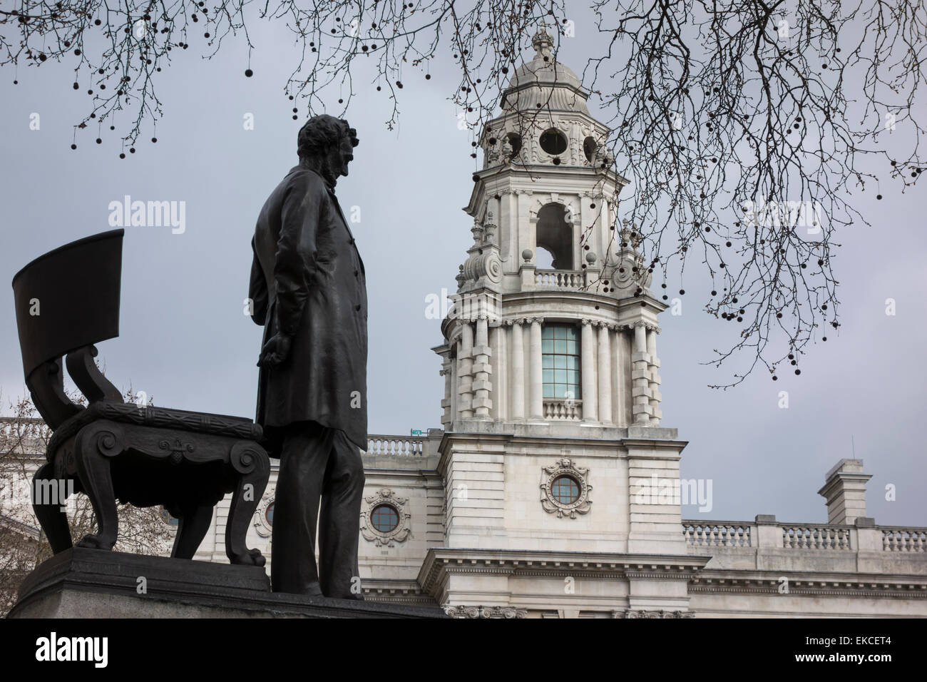 Statue von Abraham Lincoln (Abraham Lincoln: der Mann) von Augustus Saint-Gaudens, Parliament Square, London, England Stockfoto