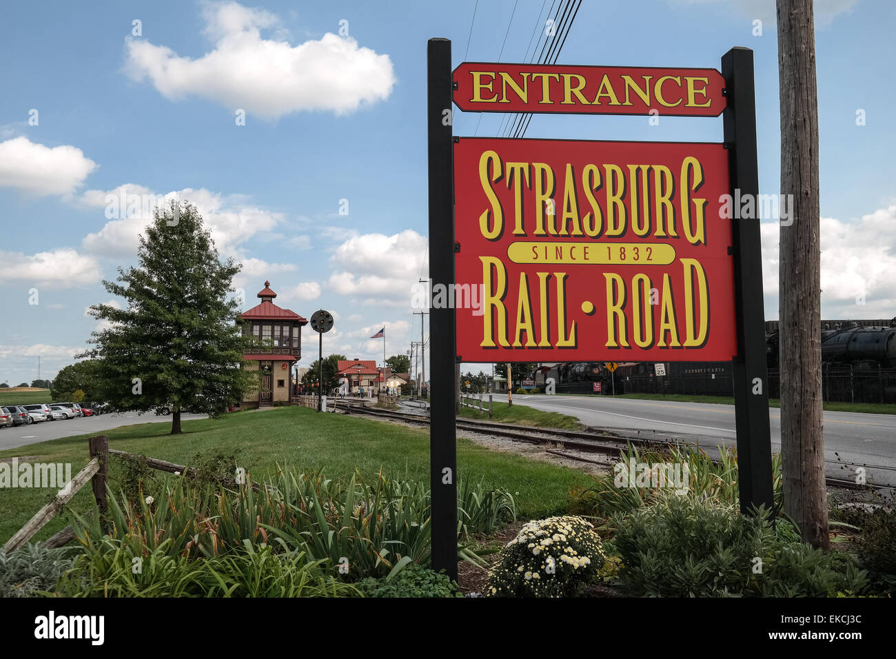 An der Strasburg Railroad Station in Strasburg, PA Stockfoto