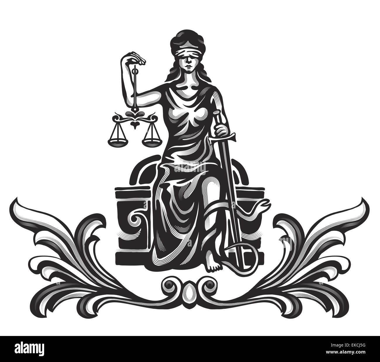 Femida-Vektor-Illustration. Stockfoto