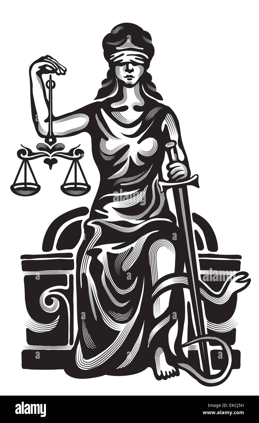 Femida-Vektor-Illustration. Stockfoto