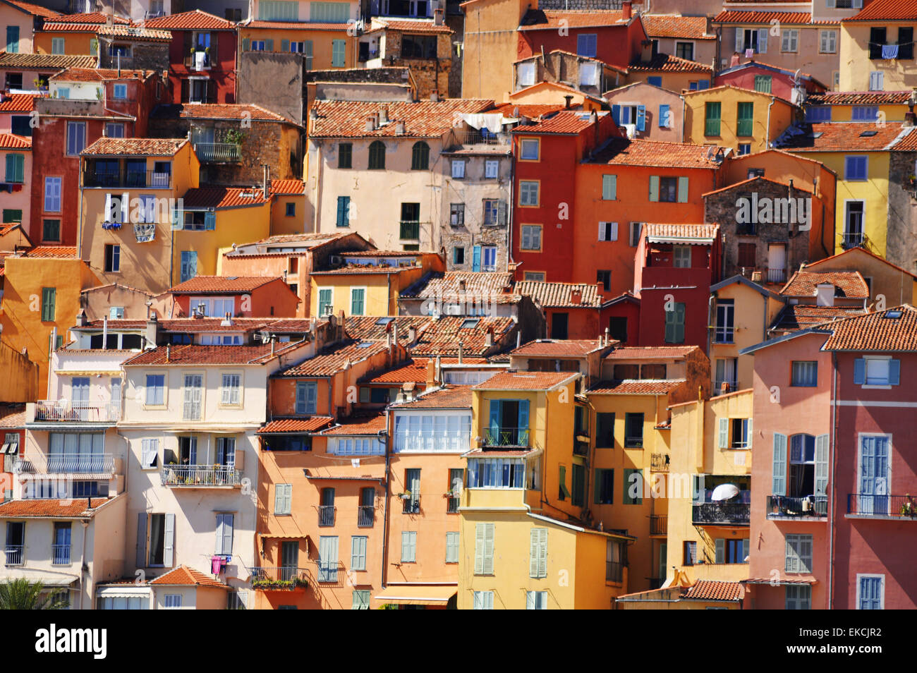 Alte Architektur der Stadt von Menton an der Côte d ' Azur Stockfoto