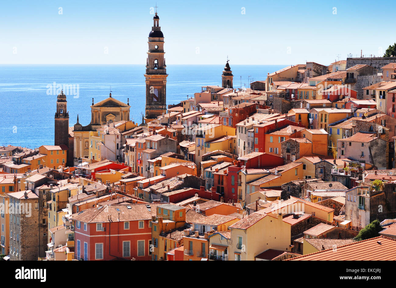 Alte Architektur der Stadt von Menton an der Côte d ' Azur Stockfoto