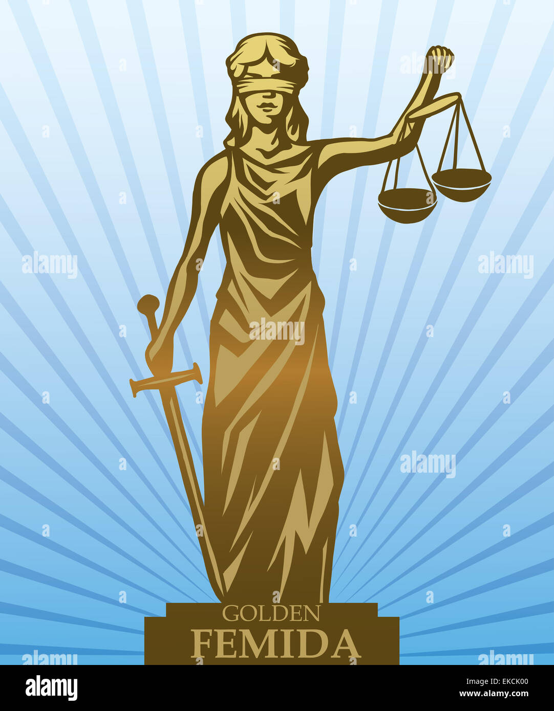 Femida-Vektor-Illustration. Stockfoto