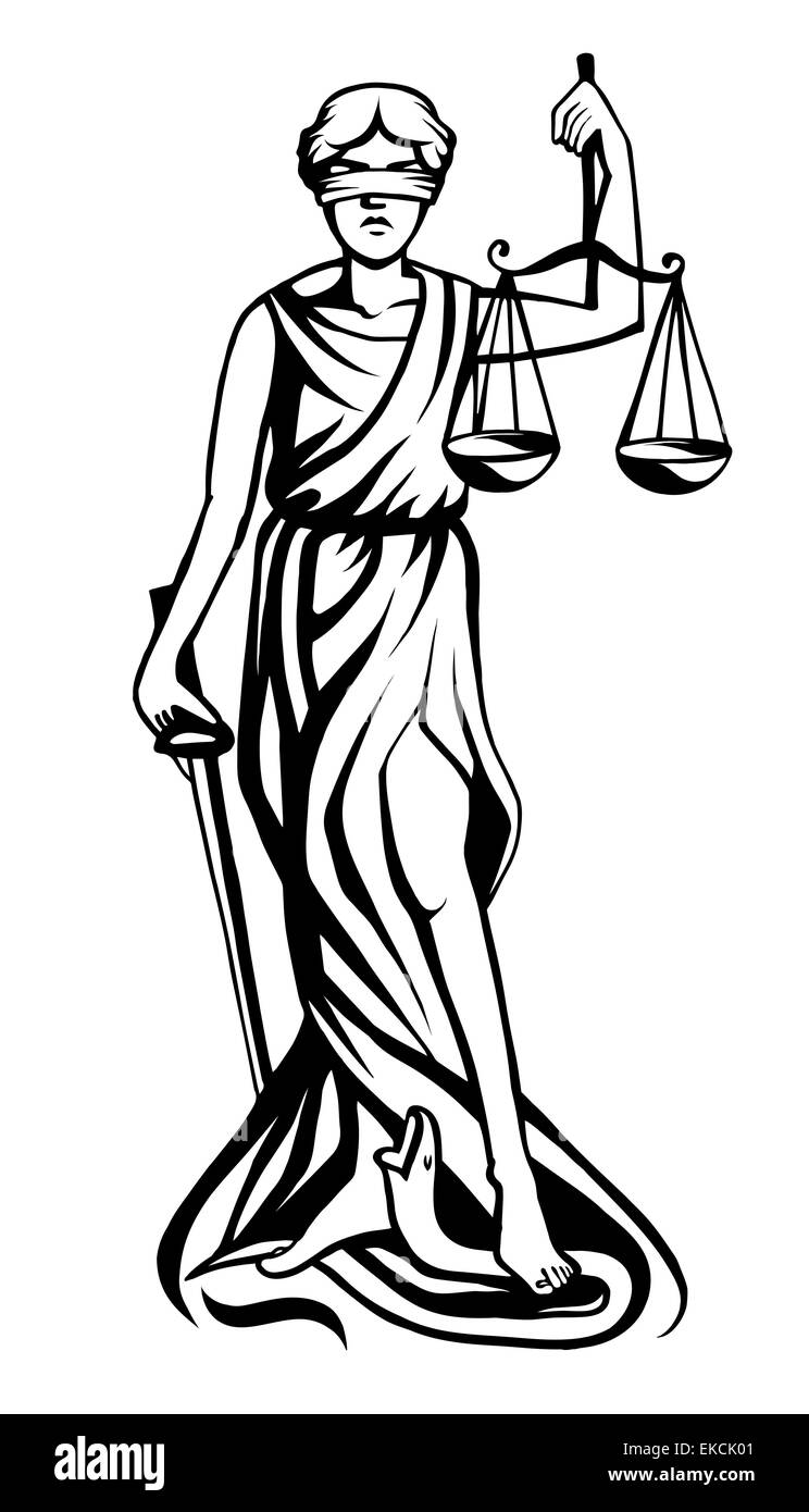 Femida-Vektor-Illustration. Stockfoto