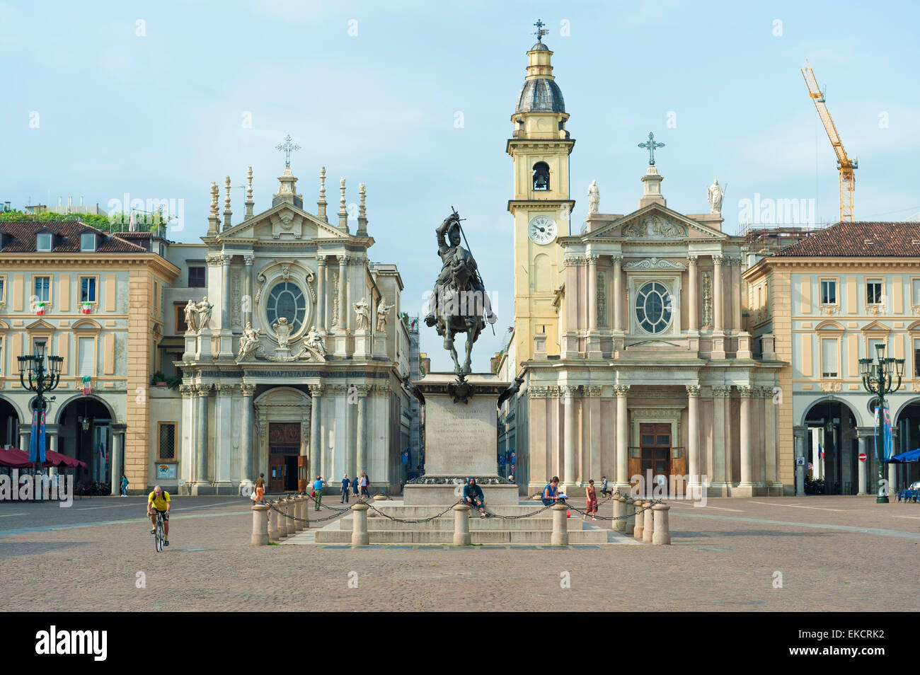 Turin Piazza San Carlo, mit Blick auf die Piazza San Carlo im Zentrum