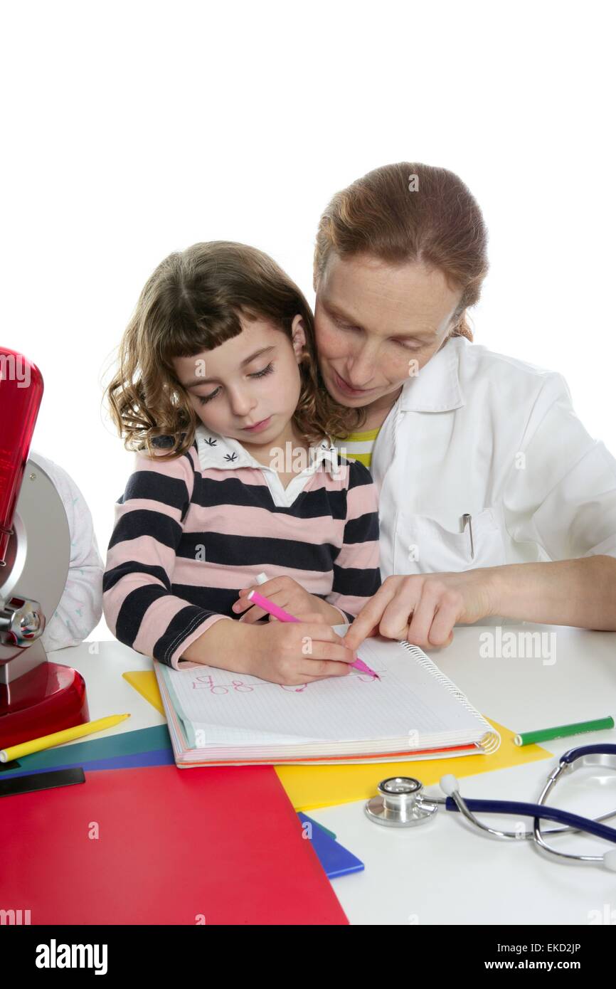 Arzt Naturwissenschaften unterrichten Schüler / Stockfoto