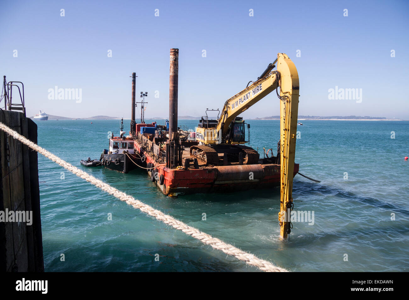 Auf die Isles of Scilly Baggerarbeiten Stockfoto