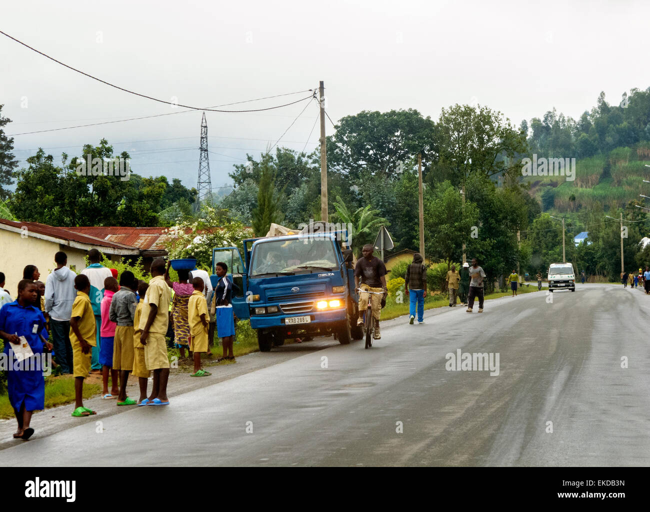 Am Straßenrand Szene in der Nähe von Goma, Provinz Nord-Kivu, demokratische Republik Kongo (DRC), Afrika Stockfoto