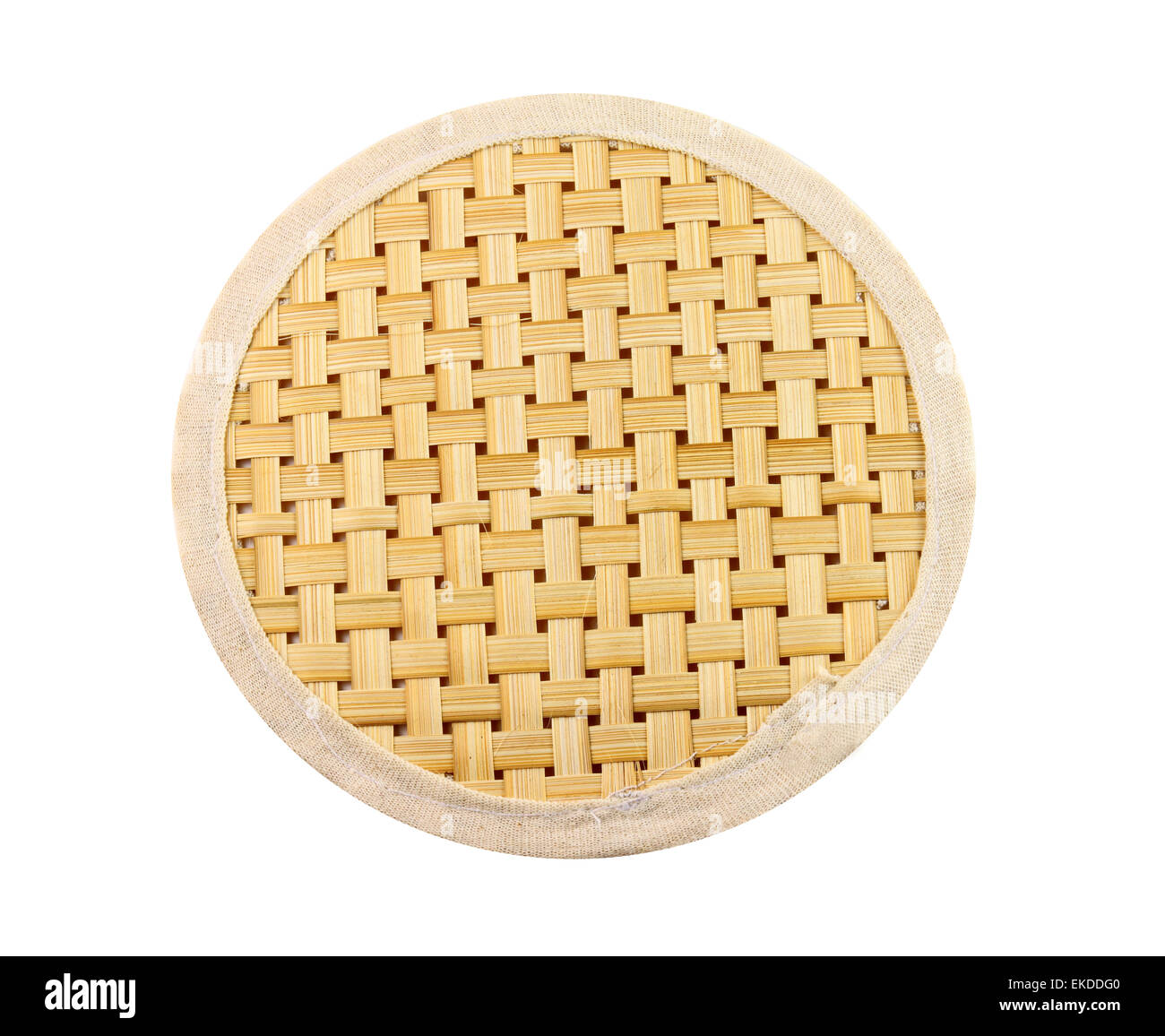 Wicker Tischset isoliert auf weiss Stockfoto