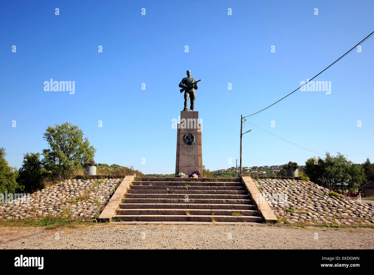 Das russische Denkmal, ein Denkmal der Roten Armee, die Kirkenes