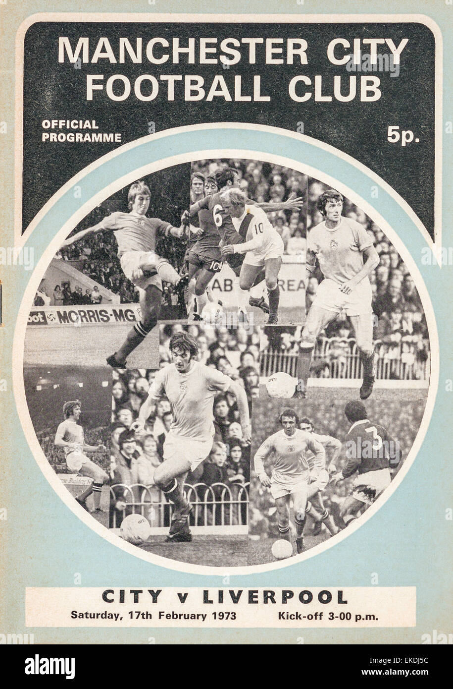 Manchester City V Liverpool Fußball-Programm. 17. Februar 1973 Stockfoto Manchester City V Liverpool Fußball-Programm. 17. Februar 1973 Stockfoto