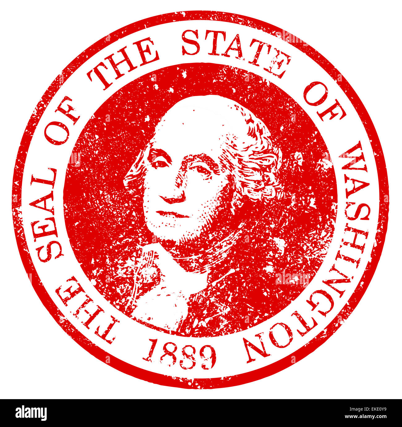 Stempel Siegel des Staates Washington auf weißem Hintergrund Stockfoto
