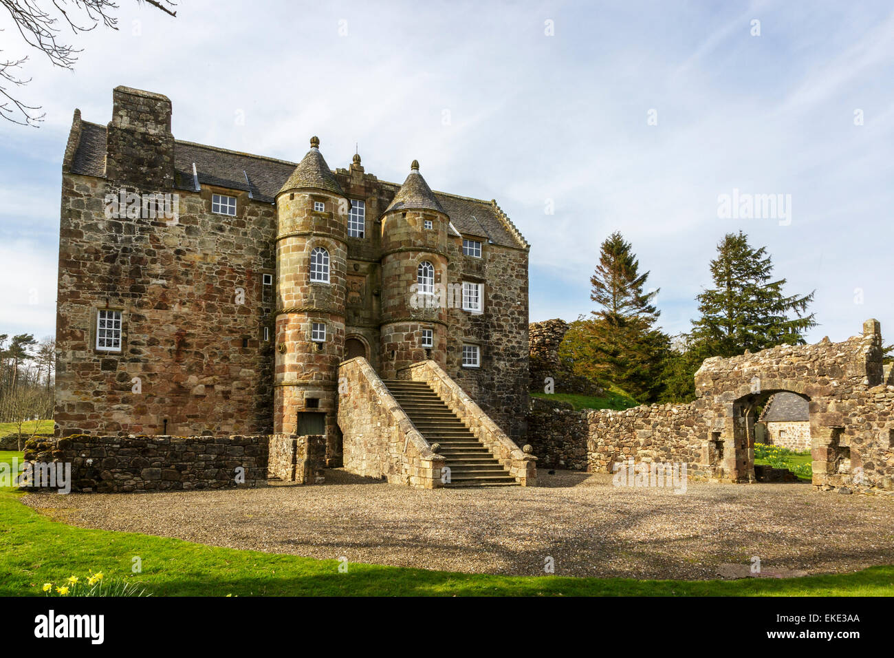 Rowallan Castle, Kilmaurs, Kilmarnock, Ayrshire, Schottland Stockfoto