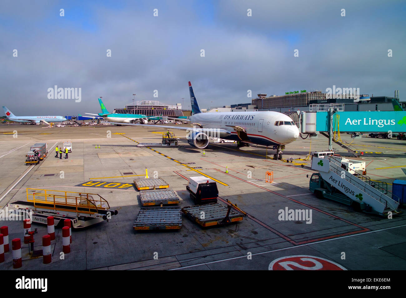 Dublin Flughafen Aer Lingus, die uns Airways Foto von Peter Cavanagh [muss Kredit] Stockfoto