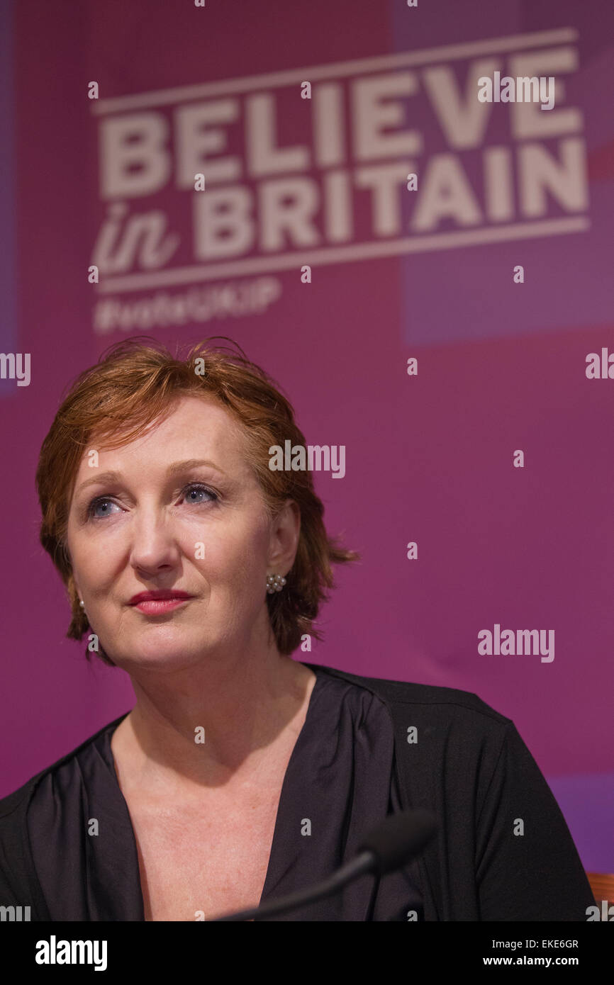 Westminster, London, UK. 9. April 2015.  Suzanne Evans, UKIPs Head of Policy, bei der Wahl 2015:UKIP legt Richtlinien für Frau-Konferenz heute in London. Bildnachweis: Jeff Gilbert/Alamy Live-Nachrichten Stockfoto