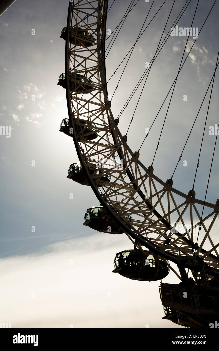 Silhouette des London eye Stockfoto