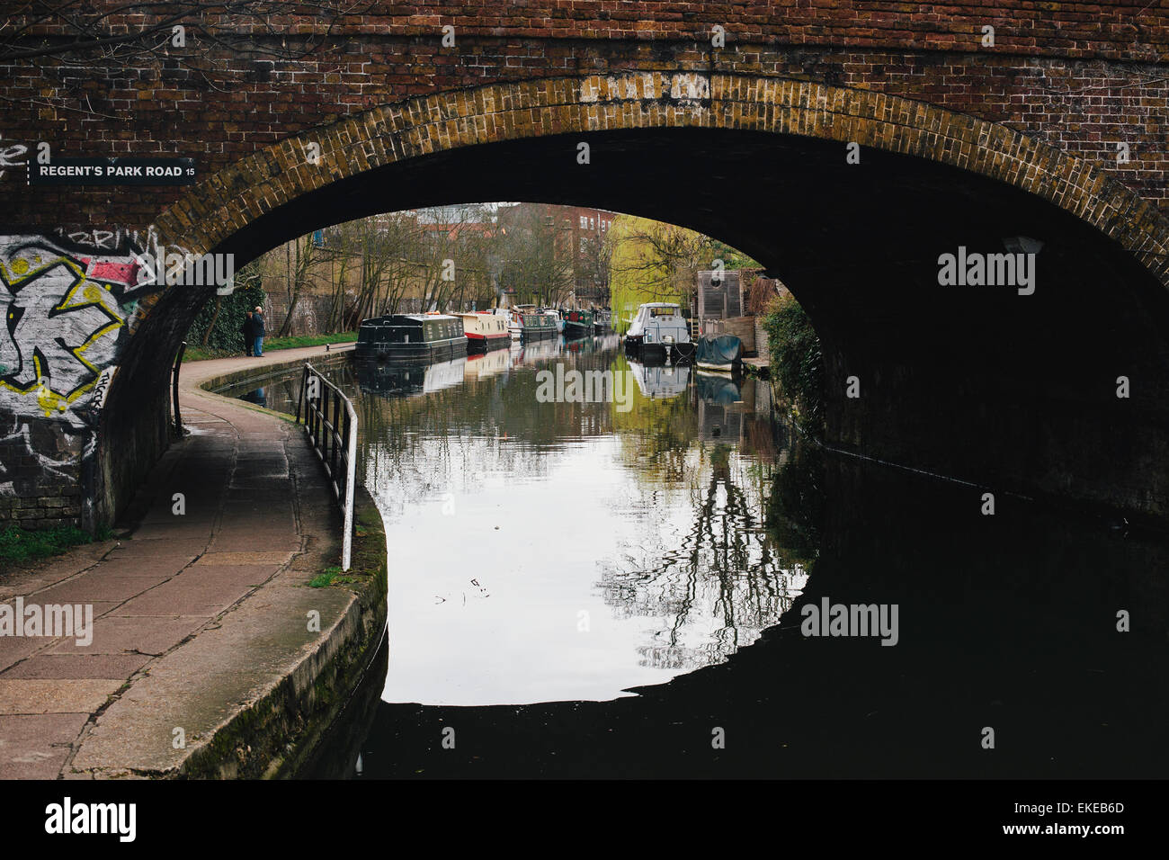 Brücke über die Regents Canal, London Stockfoto