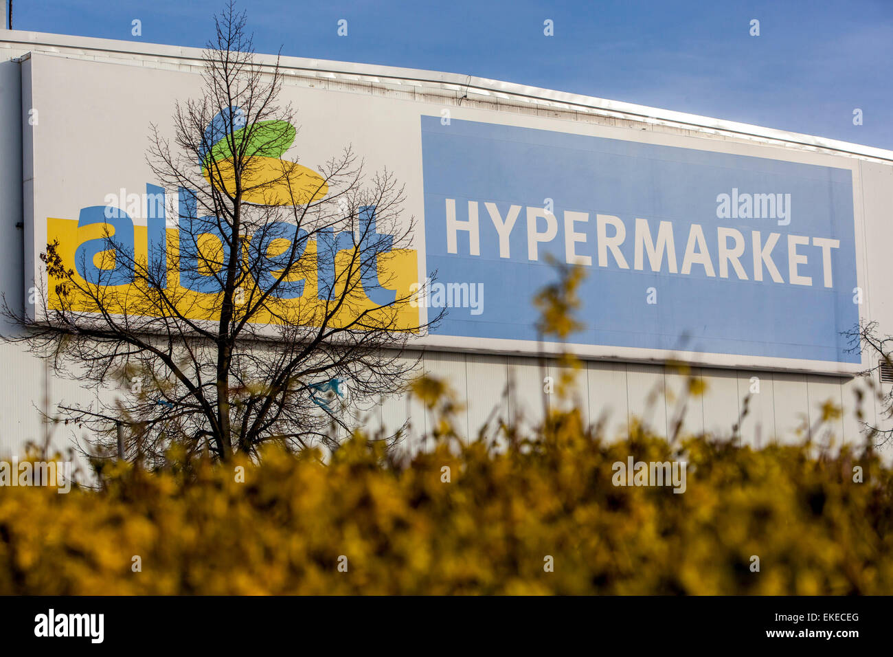 Ahold Hypermatket Zeichen, Prag, Tschechien Cestlice Stockfoto