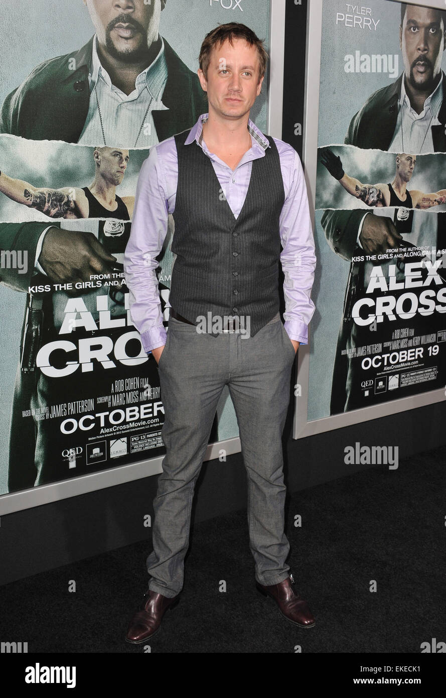 LOS ANGELES, CA - 15. Oktober 2012: Chad Lindberg bei der Los-Angeles-Premiere von "Alex Cross" Cinerama Dome, Hollywood. Stockfoto