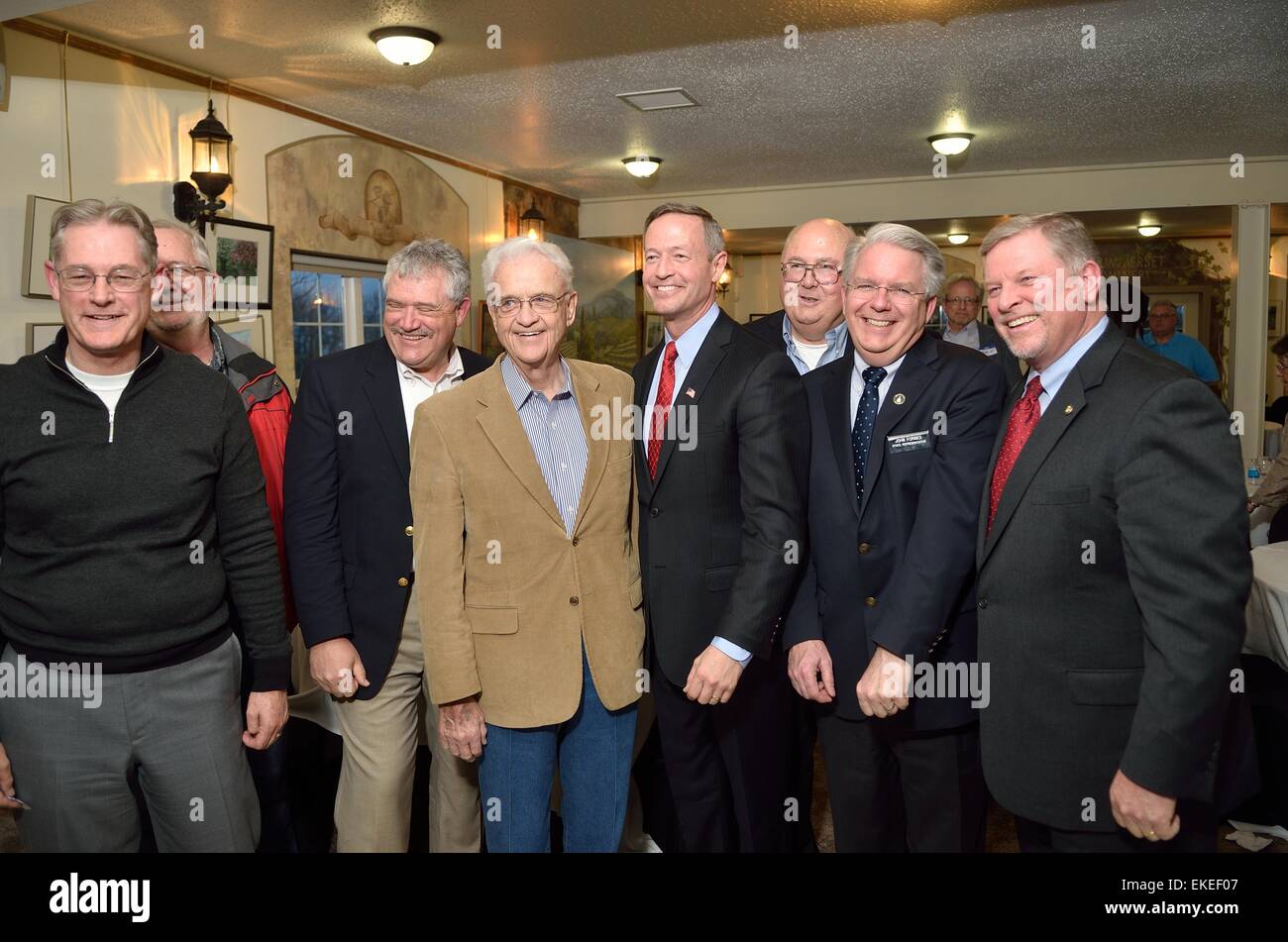 Ehemaliger Maryland Gouverneur Martin O'Malley posiert mit ehemaligen US-Kongressabgeordnete Leonard Boswell und Vertreter des Staates Stockfoto