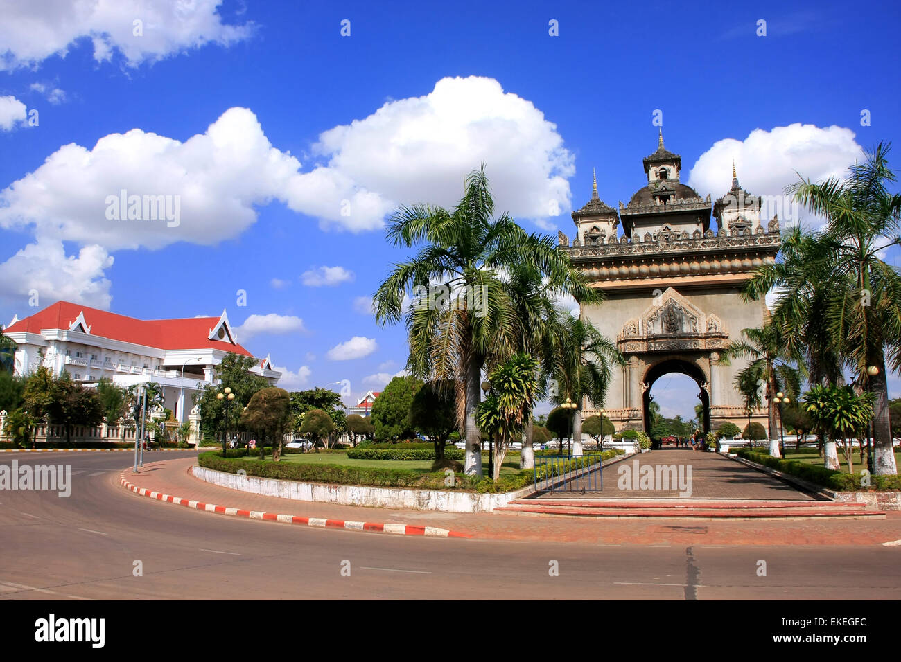 Victory Gate Patuxai, Vientiane, Laos, Südostasien Stockfoto